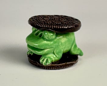 David Gilhooly Earthenware Figure Frog & Oreos