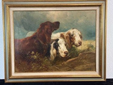 Henry Schouten "On the Lookout" Dog Painting
