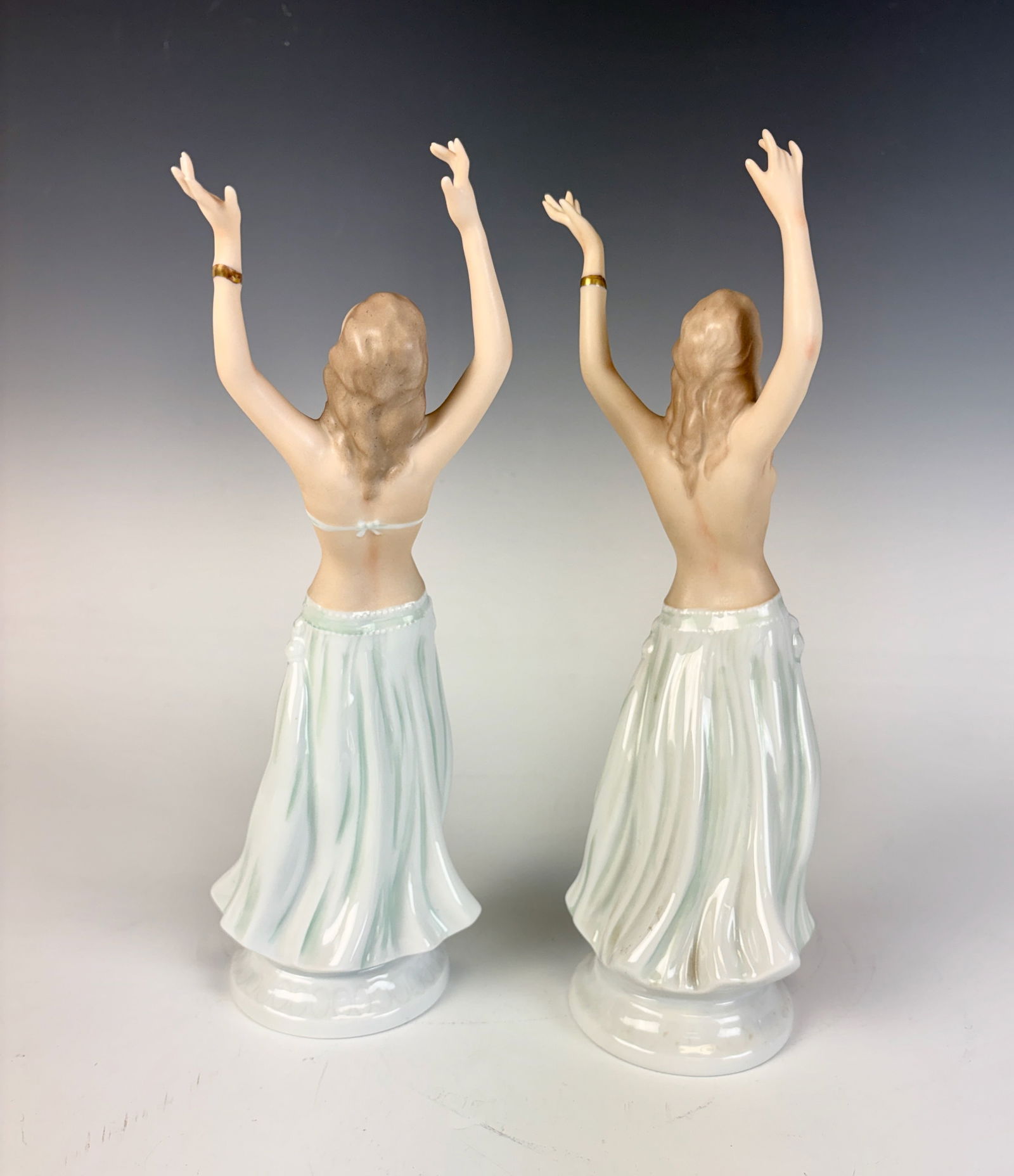 2 Wallendorf Semi Nude Dancers Porcelain Figurines - 2