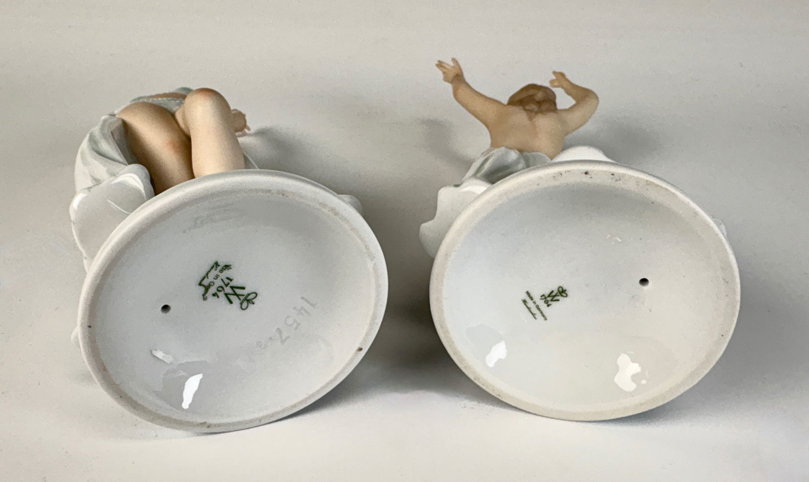2 Wallendorf Semi Nude Dancers Porcelain Figurines - 3