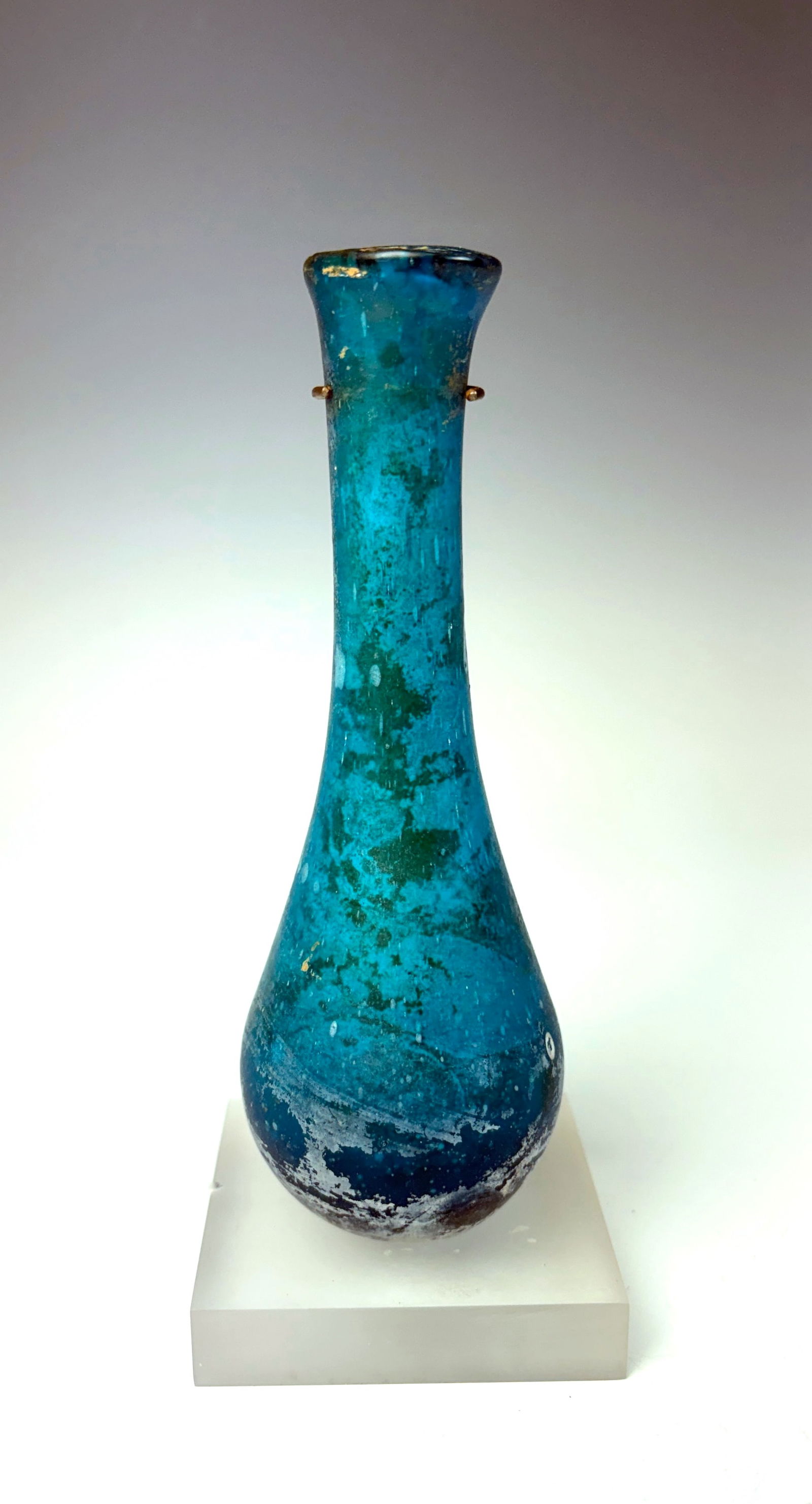 Roman Blue Glass Vessel on Stand (1 of 4)