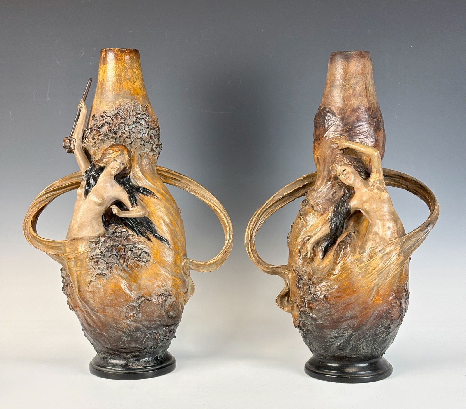 Johann Maresch Pair of Mermaid Vases (1 of 7)