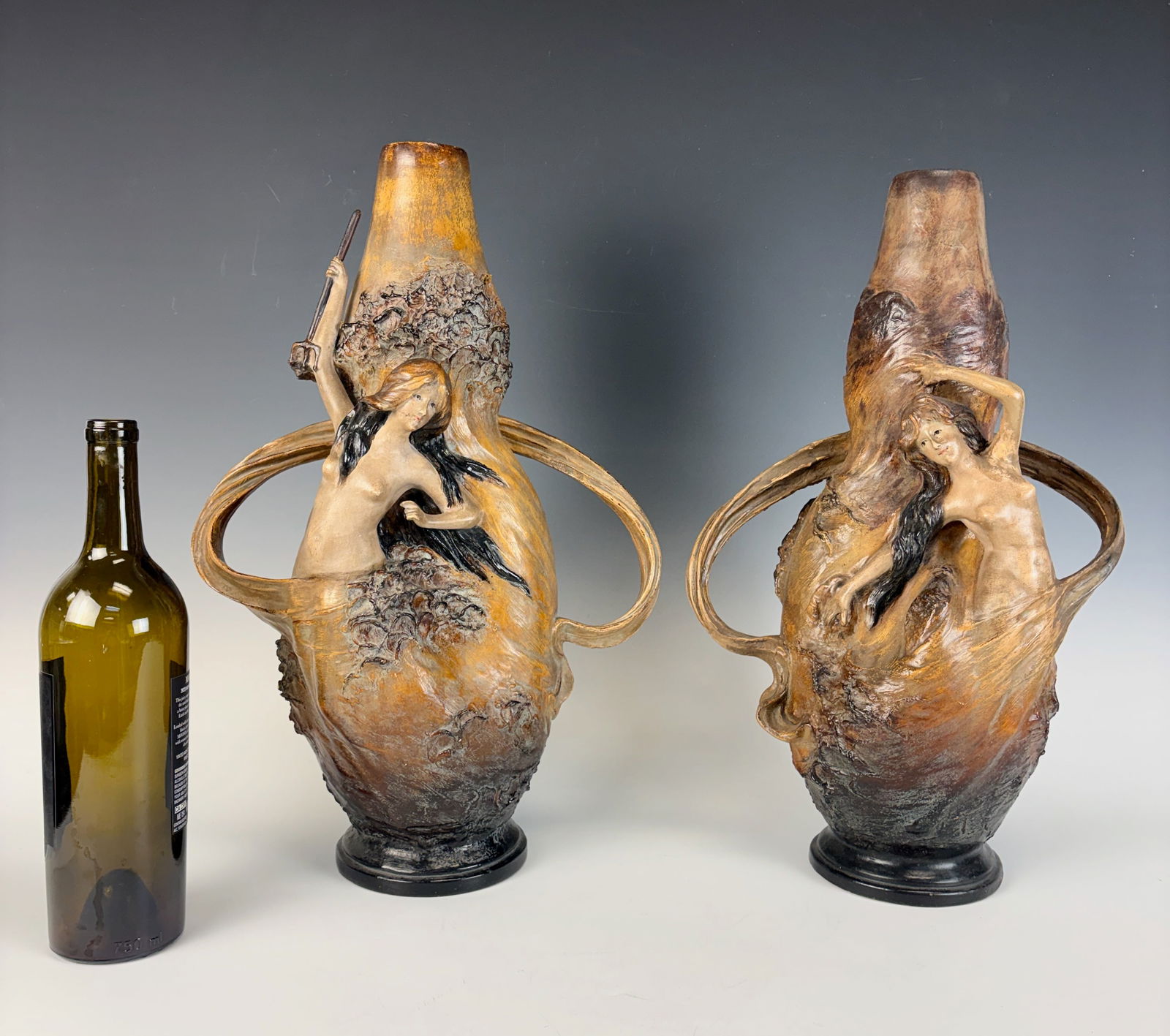 Johann Maresch Pair of Mermaid Vases - 2