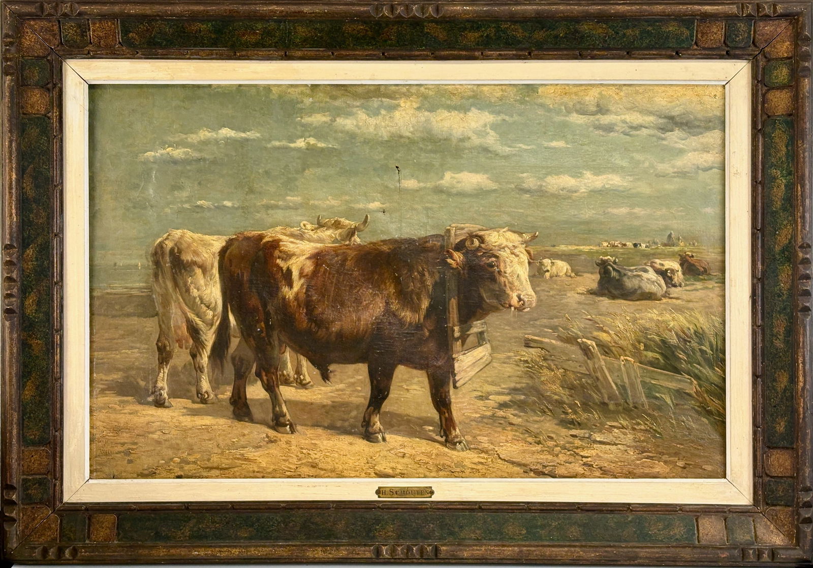 H. Schouten Bull and Cows Oil Painting (1 of 5)