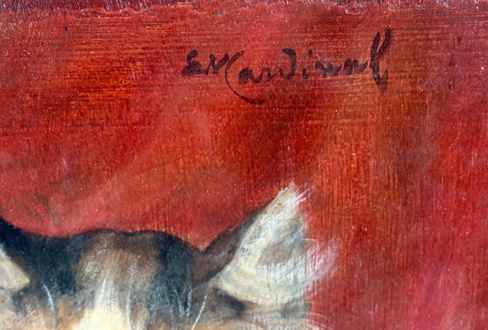 Emile Cardinal Cat & Her Kittens Oil Painting - 3