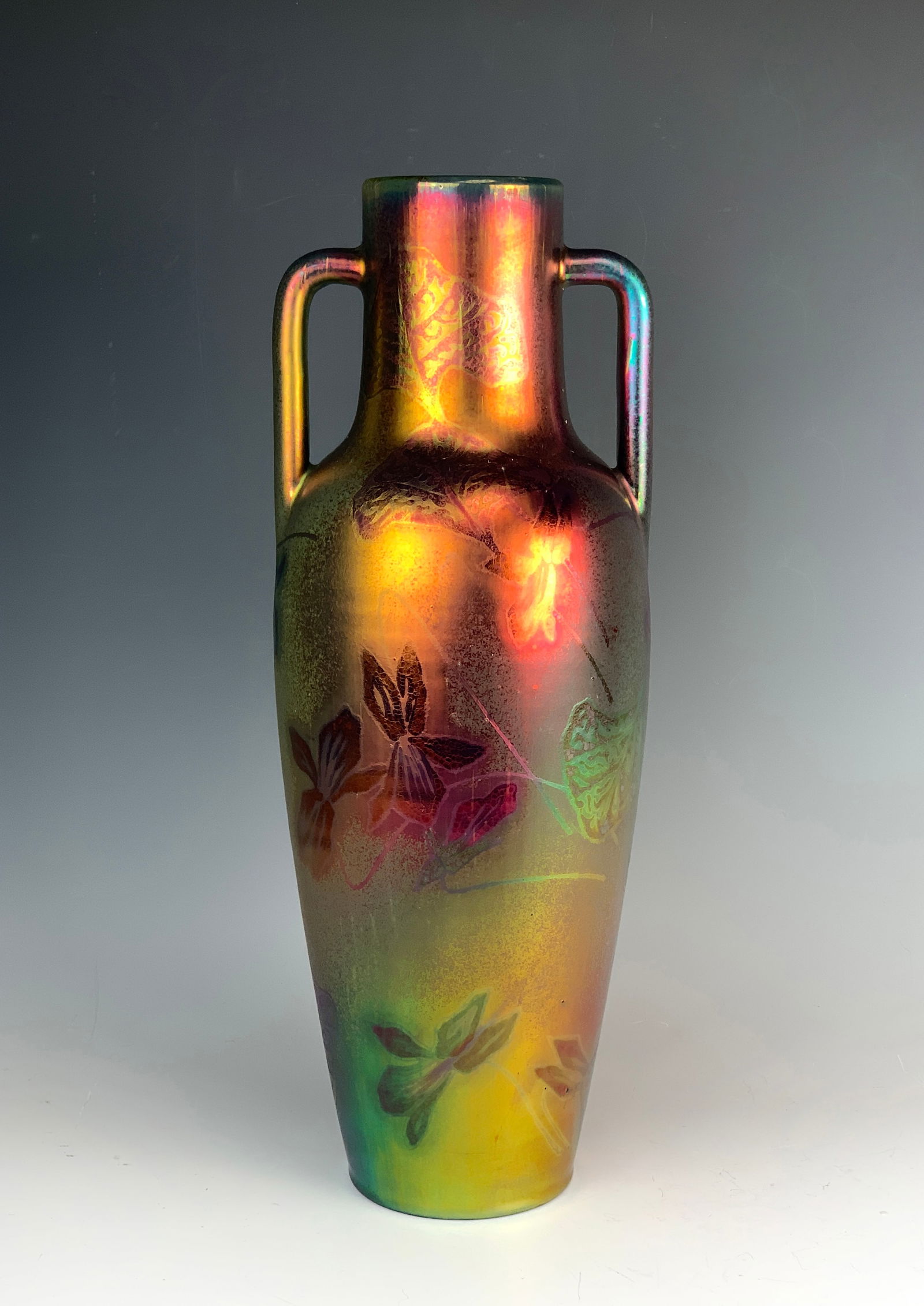 Delphin Massier Double-Handled Ceramic Vase (1 of 4)