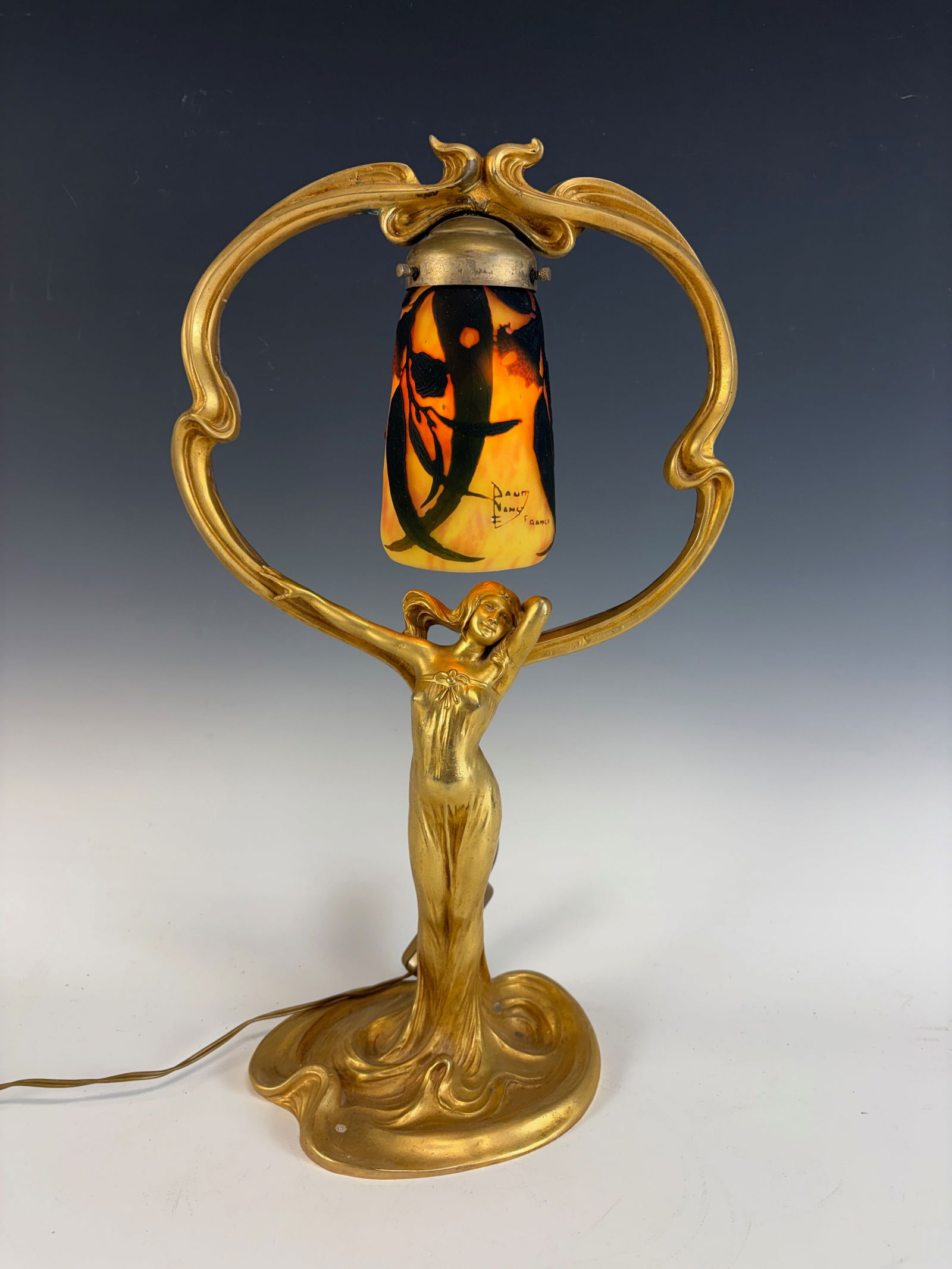 Art Nouveau Bronze Lamp sgd Siebeud & Daum Nancy (1 of 5)