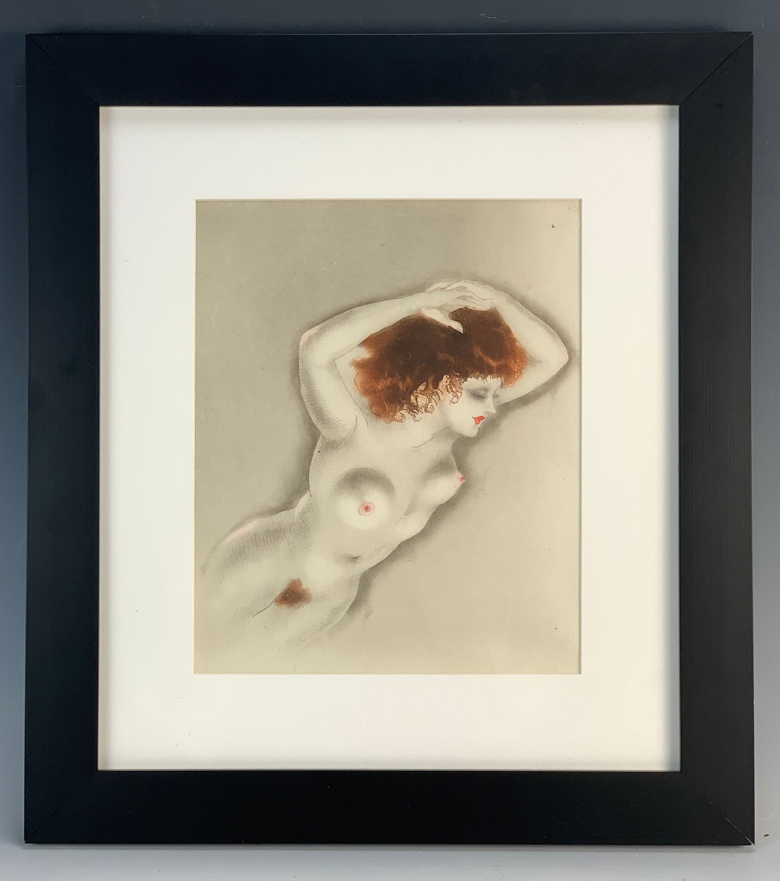 Louis Icart Etching "Breast Life" Etching: Circa 1945, Louis Icart (1888-1950) original etching by Louis Icart for "Le Vie des Seins," Dr. Jacobus, a pseudonym for Icart. Limited edition of 200. The book illustrates various poses of women's br