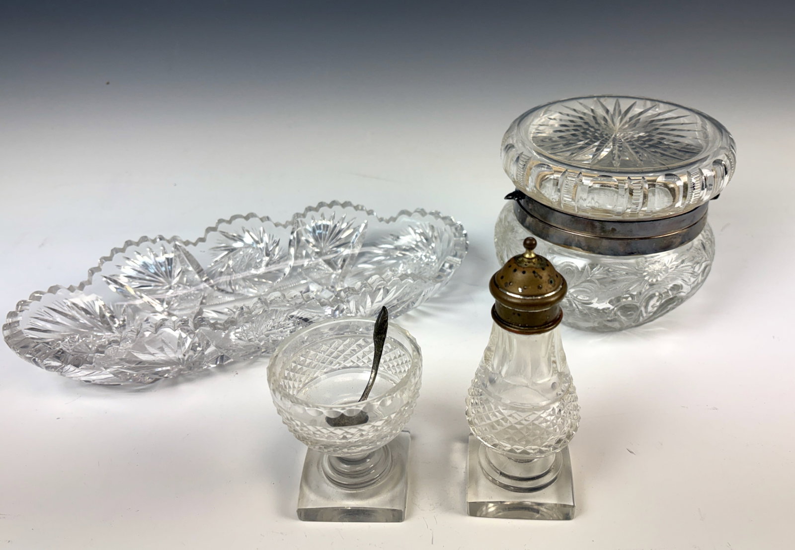 Nice Lot of 3 Antique Cut Glass Items (1 of 5)