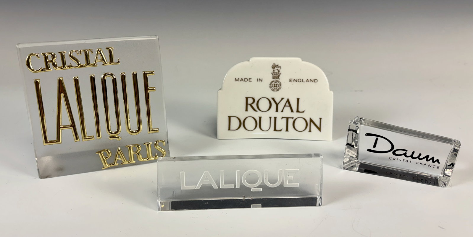 4 Product Display Signs Lalique, Daum, Doulton (1 of 3)
