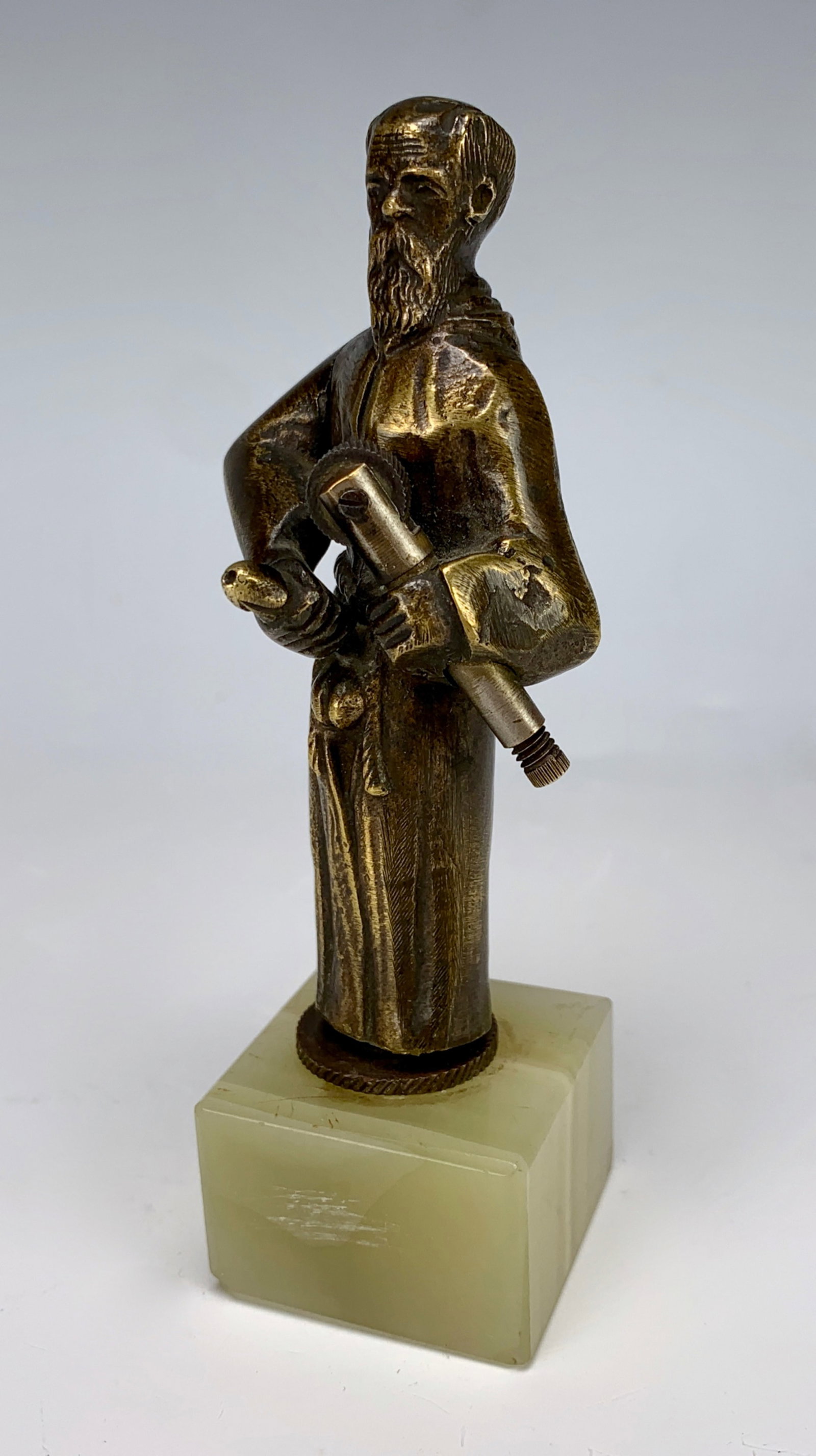 Rare Antique Gilded Bronze Erotic Monk Lighter (1 of 1)