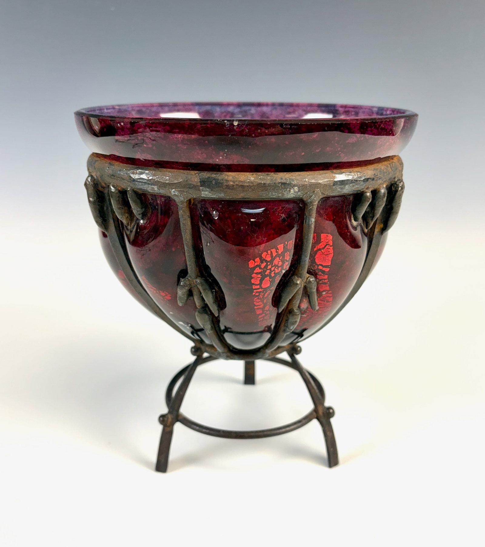 Daum Nancy Majorelle Vase in Iron Cage (1 of 4)