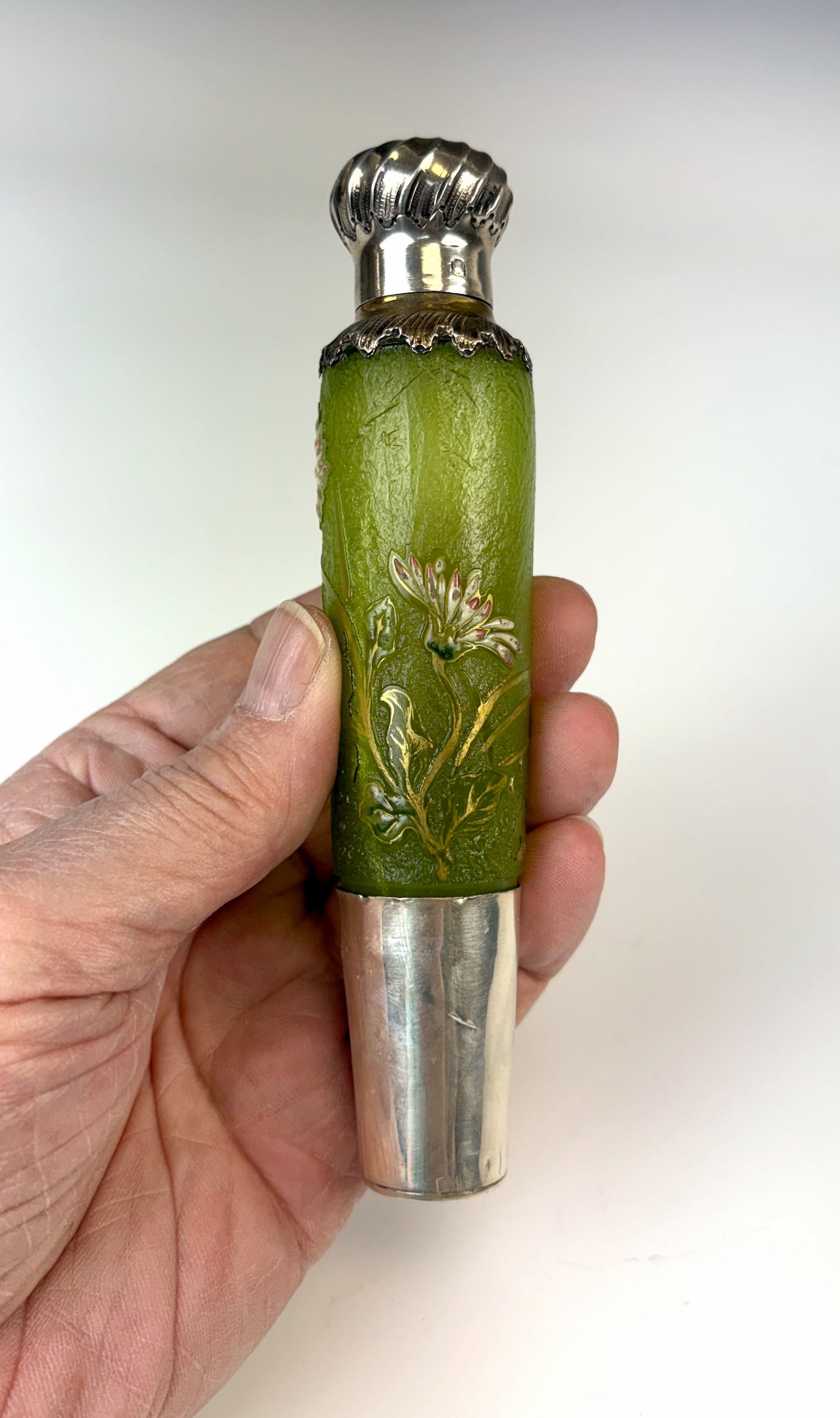 Galle Cameo Glass & Sterling Silver Scent Bottle (1 of 6)