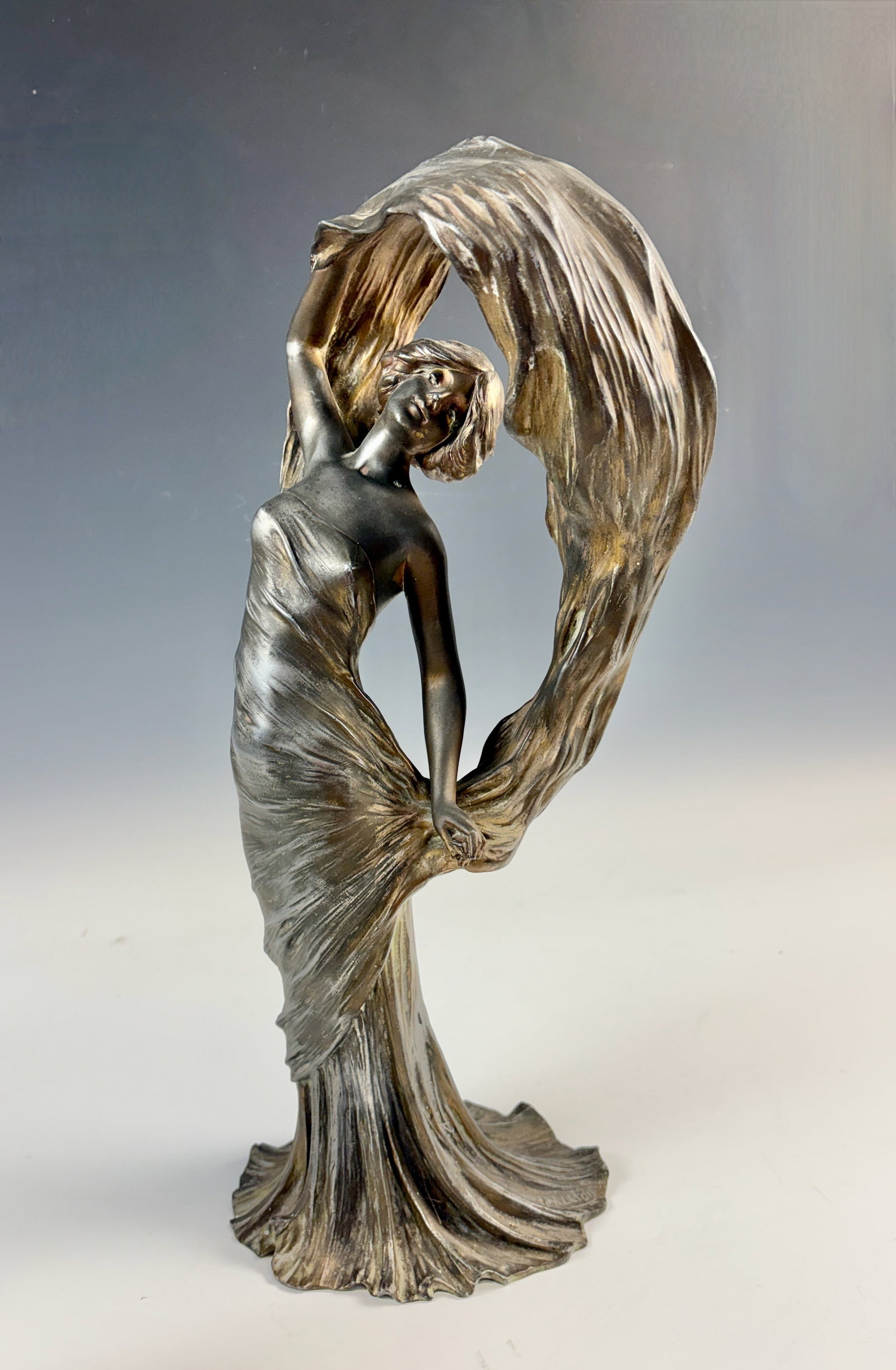 Lucien Alliot Art Nouveau Figural Lamp (1 of 7)