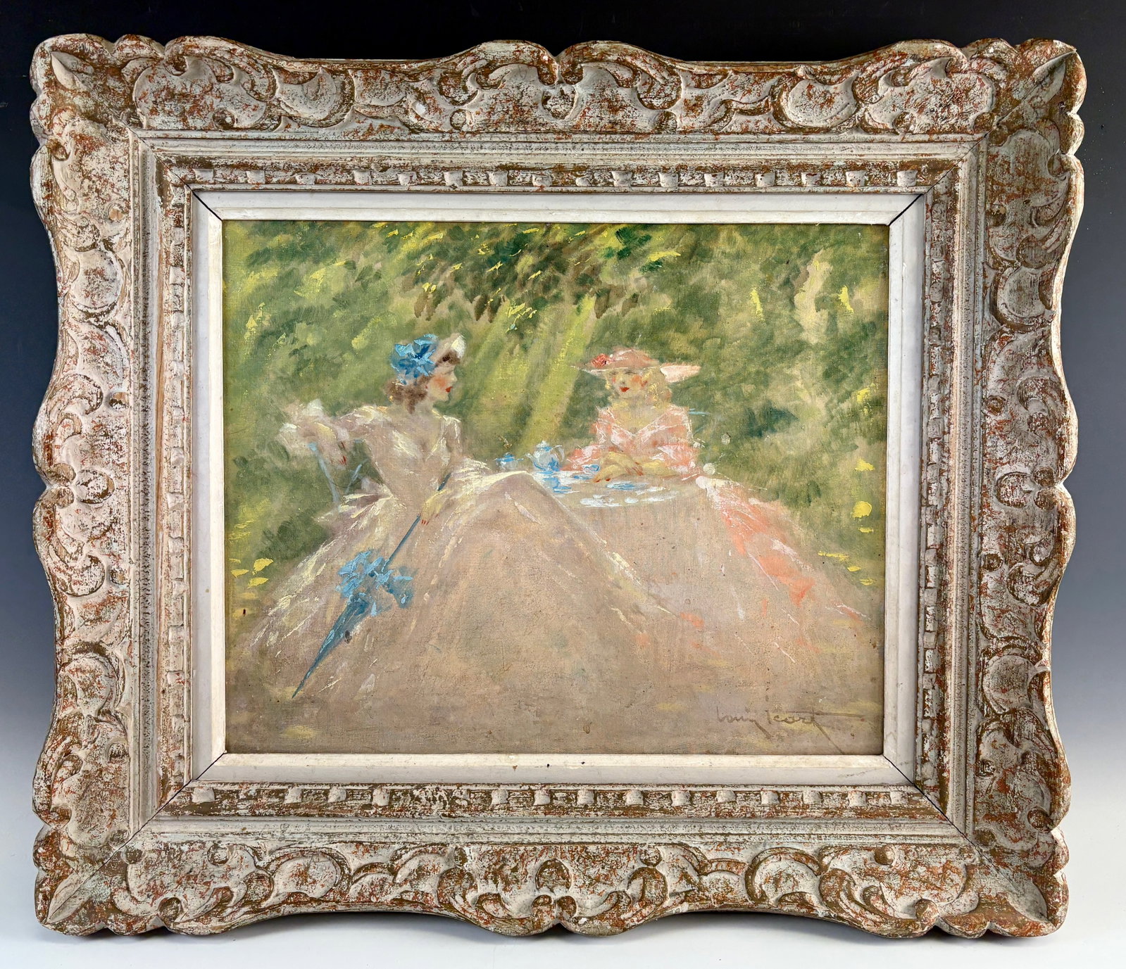 Louis Icart Original Oil Painting "Breakfast " (1 of 4)