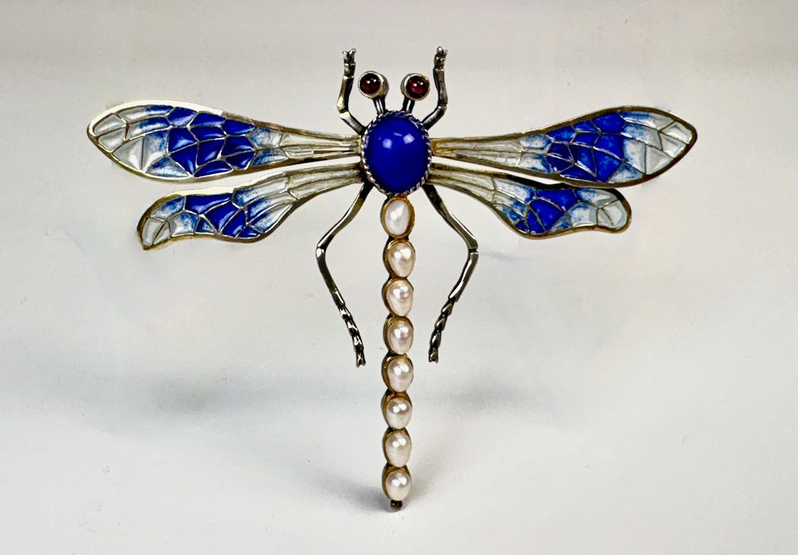 Sterling Silver Plique a Jour Dragonfly Pin (1 of 2)