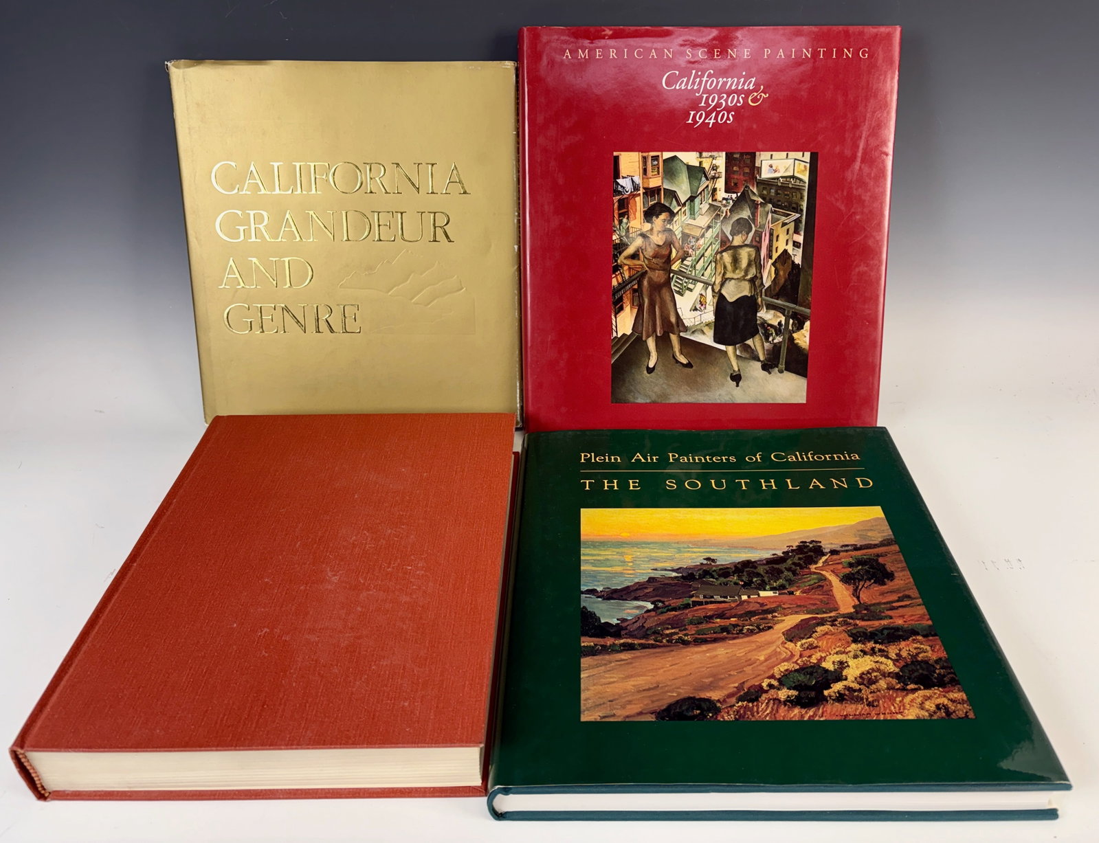 Lot of 4 California Art Reference Books: Another great lot includes California Grandeur and Genre by Palm Springs Desert Museum with personal letter, Southern California Art by Moure, Plein Air Painters of Californa-The Southland by