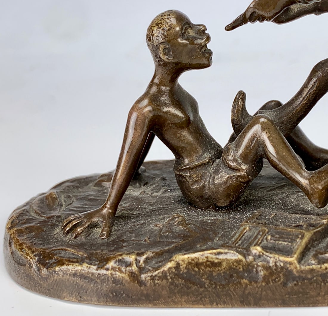 Amusing Bronze Sculpture "Pulling Teeth" - 3