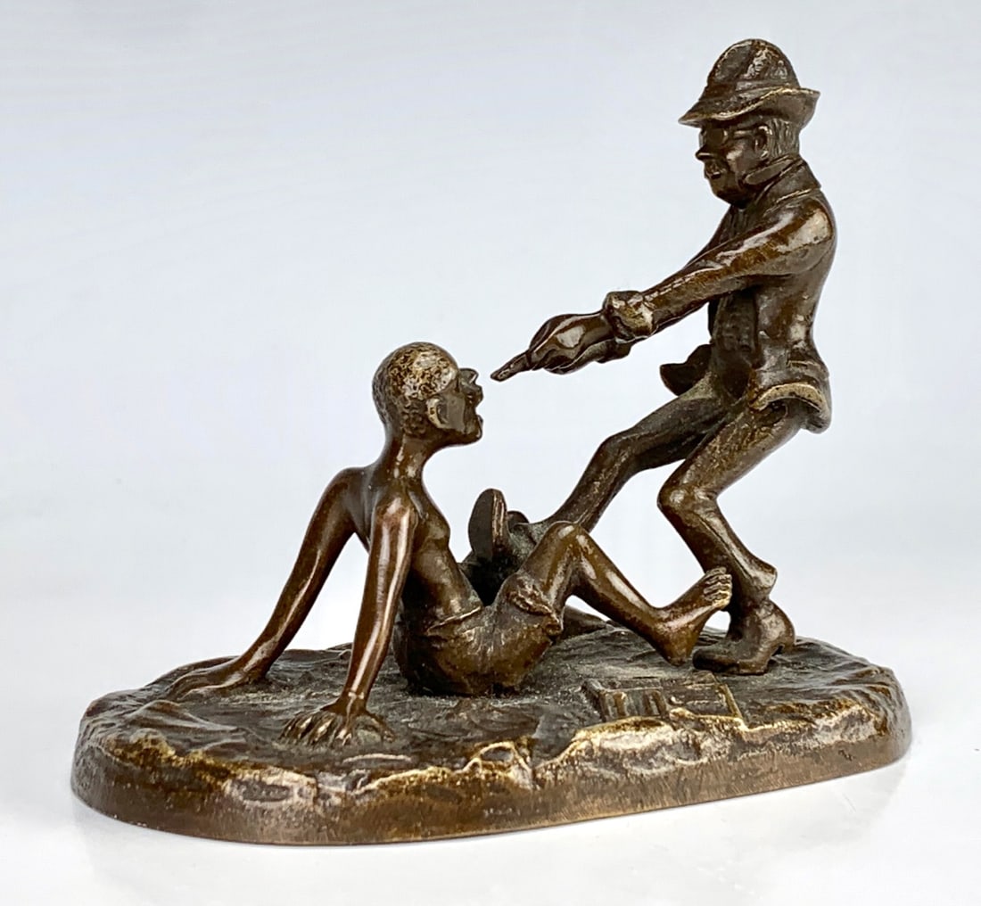 Amusing Bronze Sculpture "Pulling Teeth" - 4