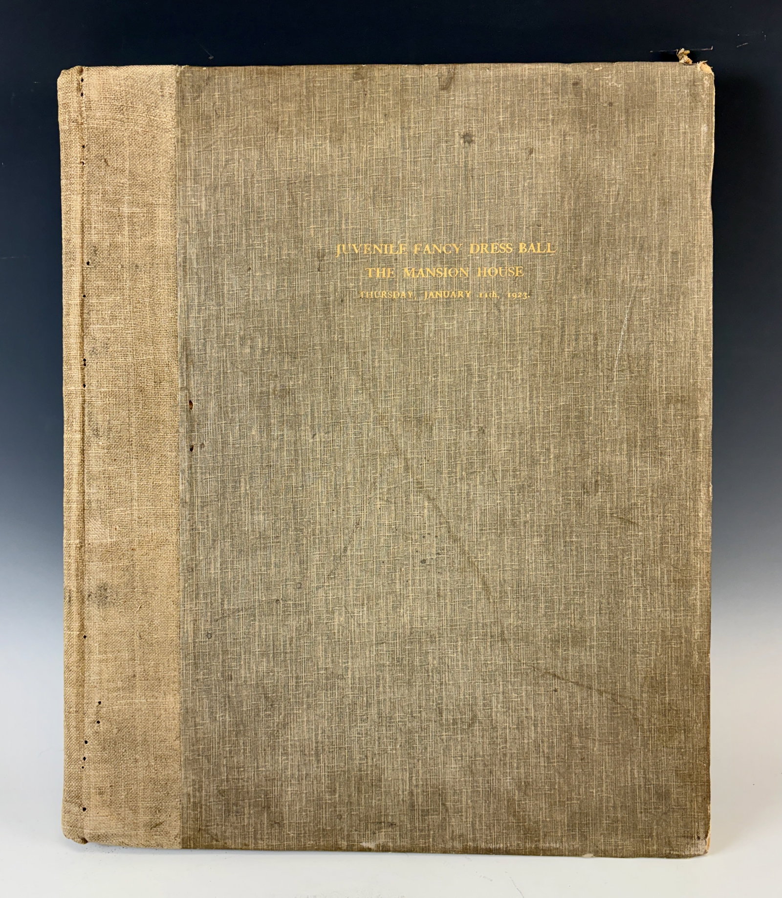 Photo Album Portraits-Guests at the Juvenile Ball: 1923 hard cover photo album (79 in all) entitled "Portraits of Guests at the Juvenile Fancy Dressed Ball" (an annual tradition in London) held at The Mansion House London, Thursday, January 11th,