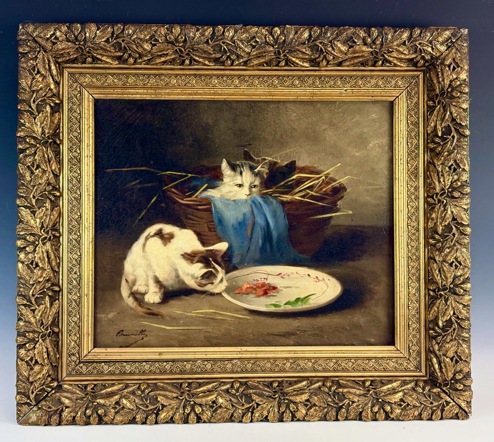 Alfred DeNeuville Playing Cats Painting (1 of 4)