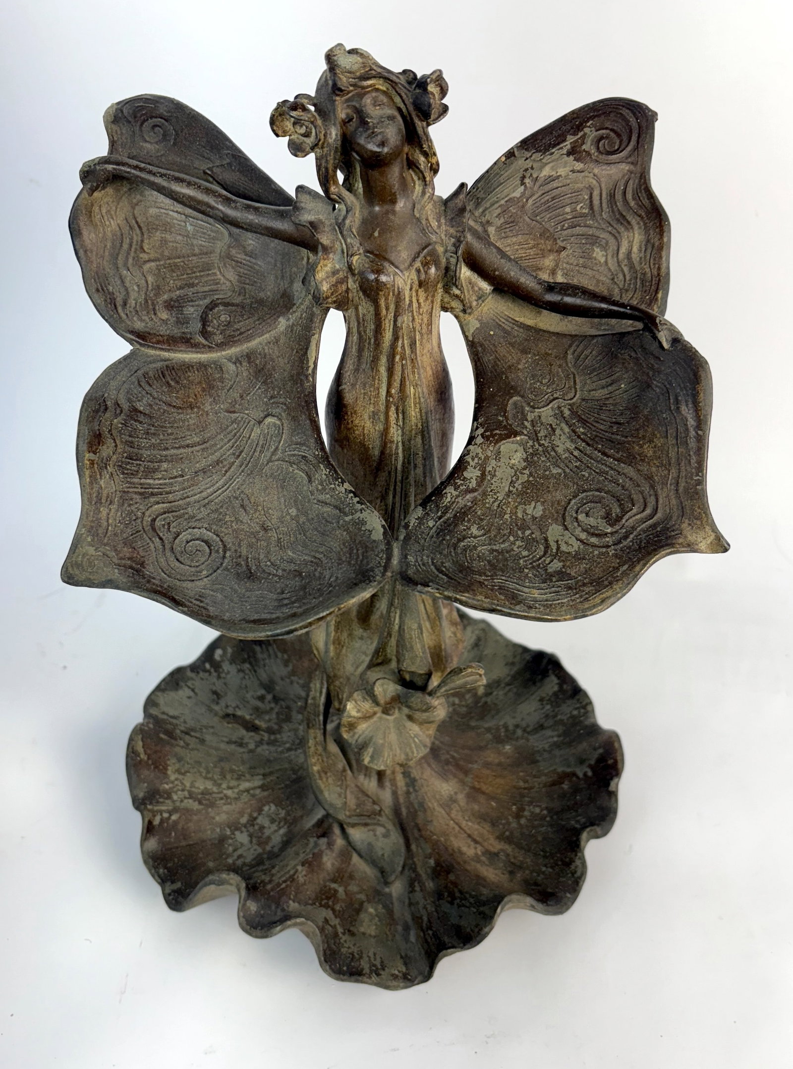 Rare Villanis Art Nouveau Butterfly Girl Sculpture (1 of 4)