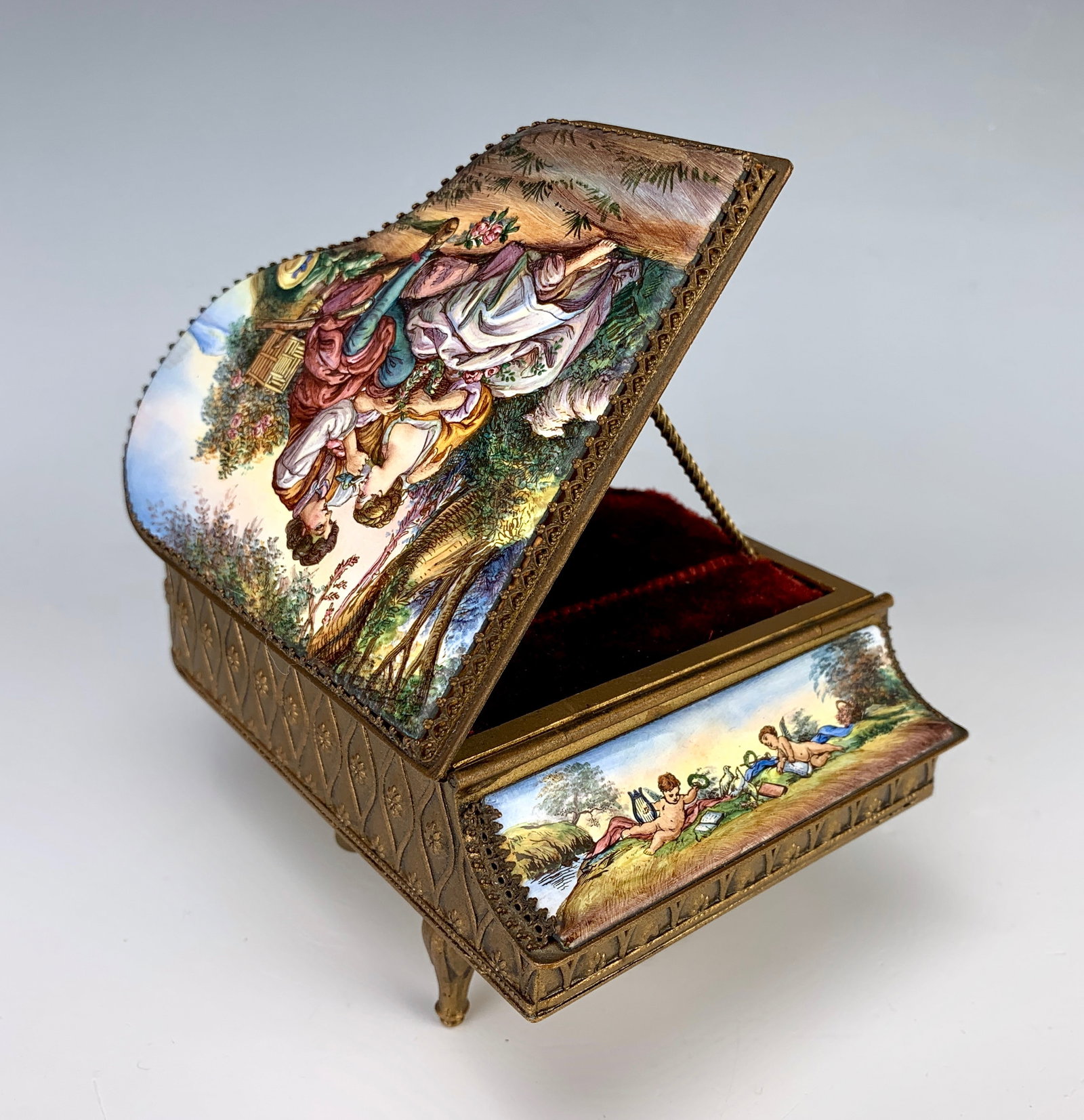 Austrian Enameled Piano Music Box (1 of 7)