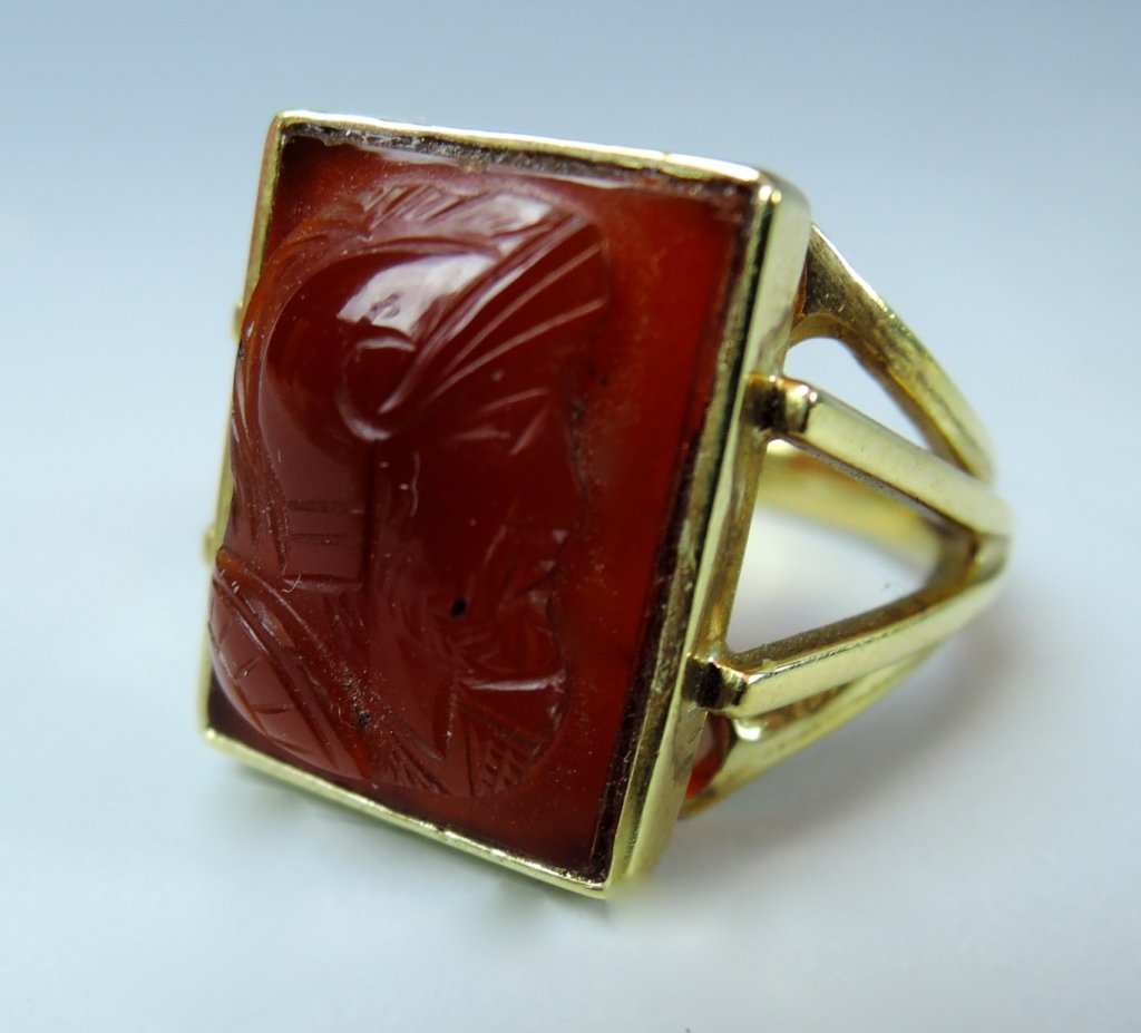 14k Gold Cameo Carnelian Ring (1 of 1)
