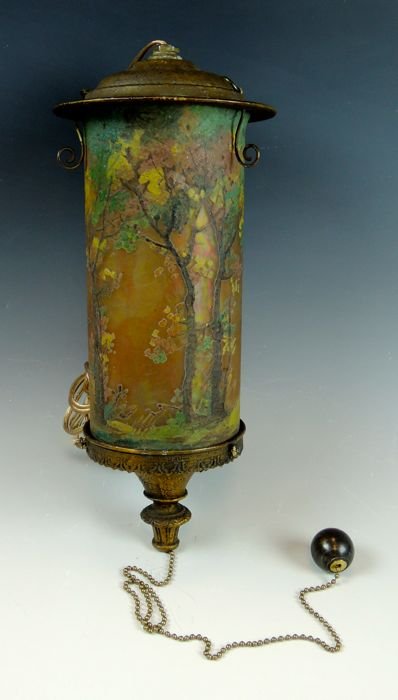 Handel Chipped Ice & Enameled Lantern sgd Beligie (1 of 3)
