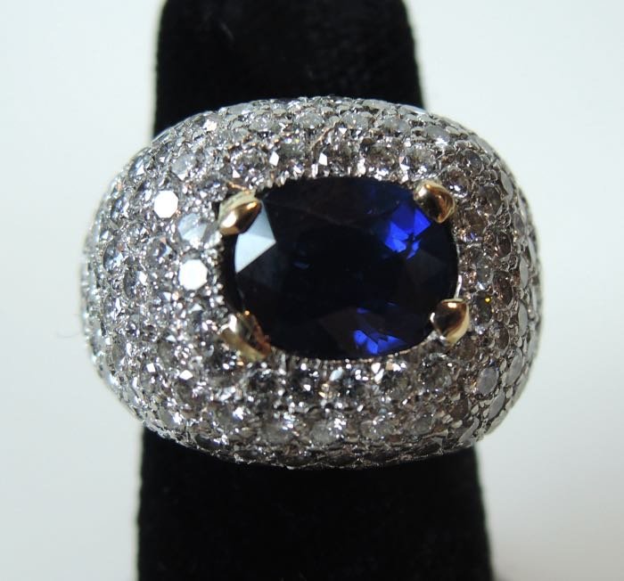 Harry Winston 18k Platinum Sapphire & Diamond Ring (1 of 9)