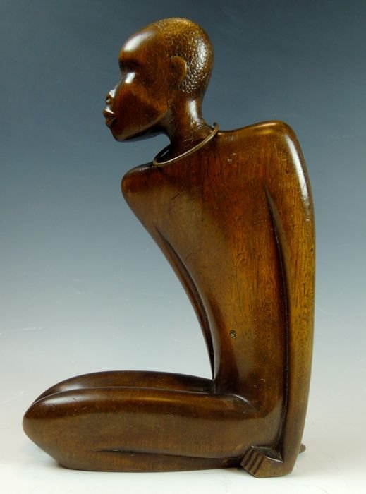 Hagenauer Wood & Brass African Man (1 of 3)