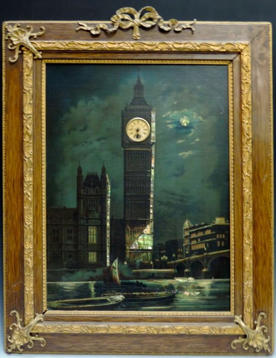 Big Ben Oil Painting with Clock Oak Frame (1 of 2)