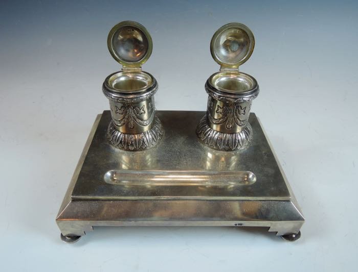 Russian Silver Double Inkwell (1 of 4)