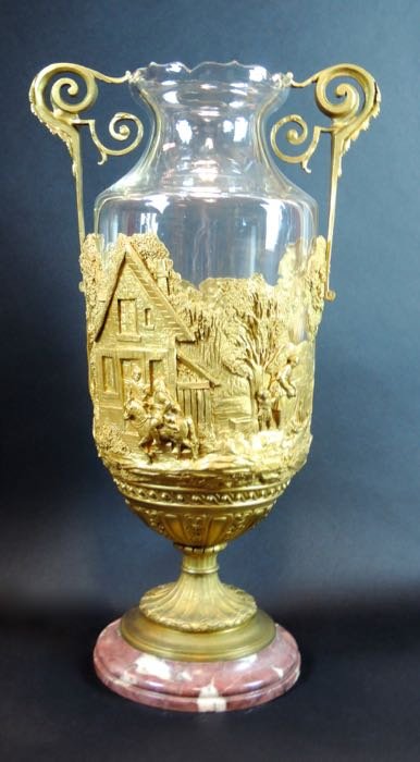 Ornate Dore Bronze Double Handled Urn (1 of 3)