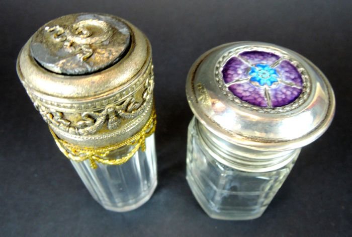 Jar with Enameled Silver Lid & French Pump Perfume (1 of 7)