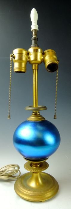 Steuben Blue Aurene Art Glass Table Lamp (1 of 1)