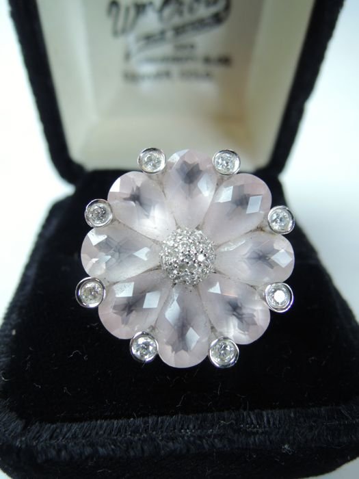 Ladies Diamond and Pink Topaz Ring (1 of 4)