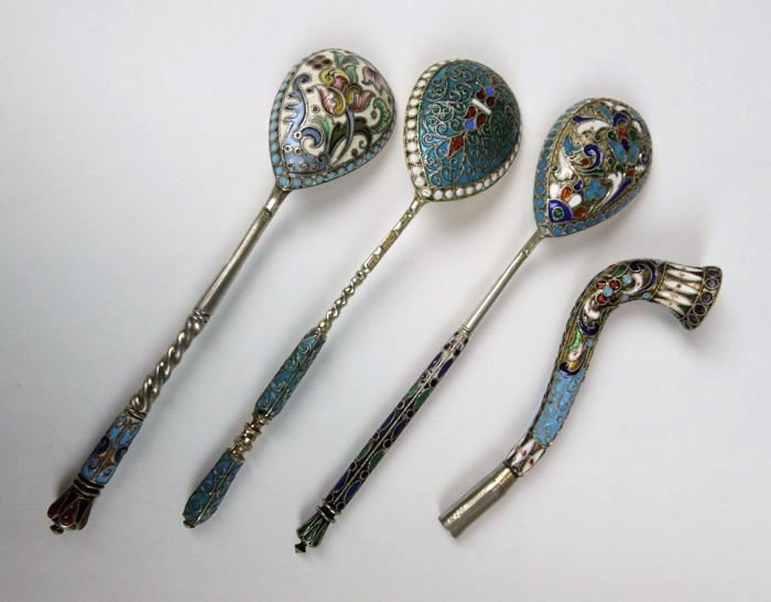4 Russian Enamel & Silver Pieces (1 of 6)