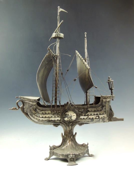 Silverplate Galleon Sailing Ship (1 of 3)