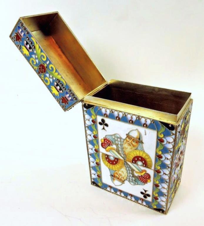 Russian Enamel Pictorial Card Box (1 of 3)