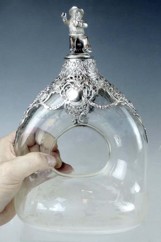 Continental Silver Etched Crystal Decanter (1 of 4)