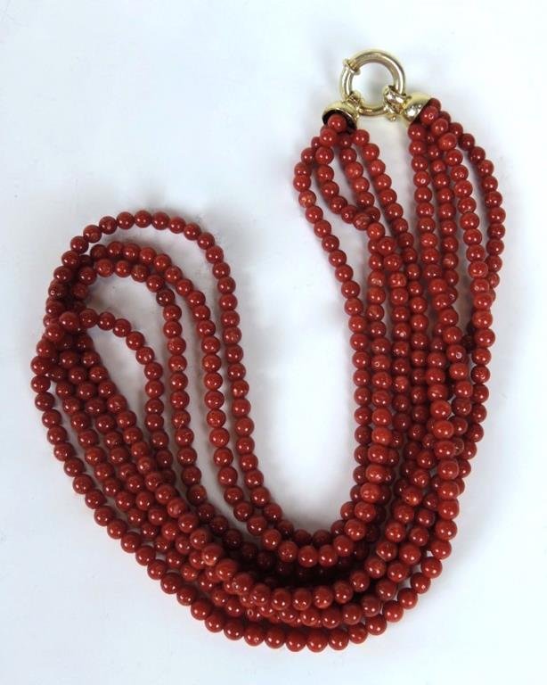Untreated Italian Coral Bead Necklace (1 of 2)