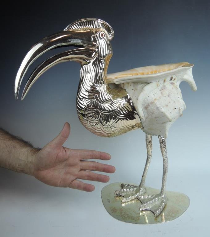 Gabriella Binazzi Large Bird Sculpture with Shell (1 of 6)