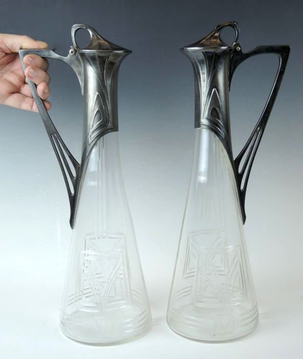 Pair WMF "Art Nouveau" Jugendstil Claret Jugs (1 of 3)