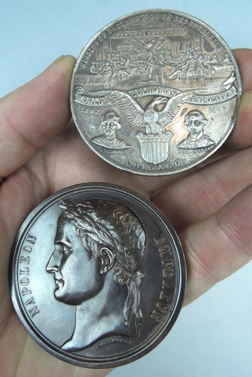 2 Medals Colombian World Expo & Napoleon (1 of 8)