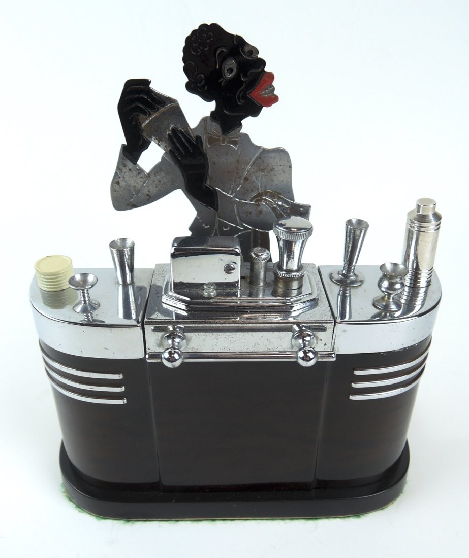 Ronson Art Deco Black Bartender Cigar Lighter (1 of 4)