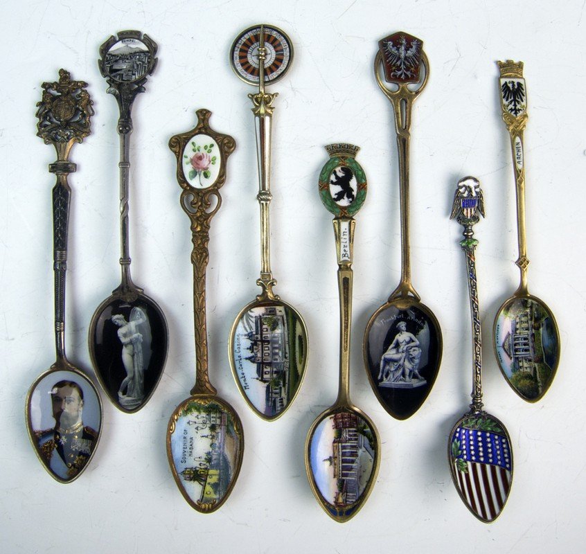 8 Enamel & Sterling Silver Souvenir Spoons (1 of 2)