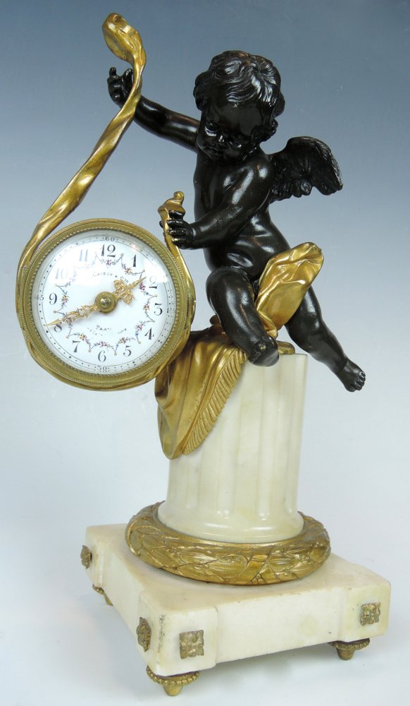 Louis XVI Style Marble & Gilt Bronze Clock c1860 (1 of 5)