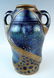Art Nouveau Iridescent Pottery Vase w Overlay