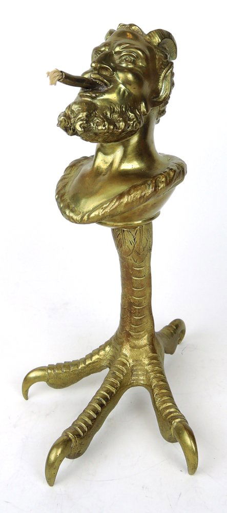 Dore' Bronze Devil Head Cigar Lighter (1 of 4)